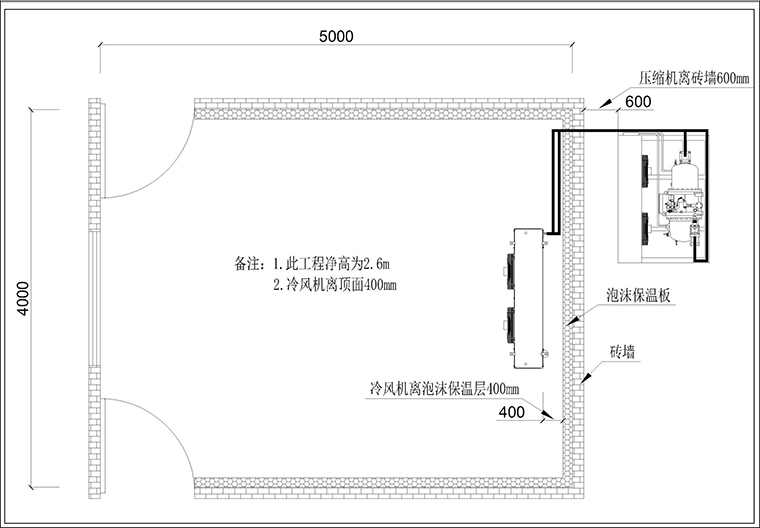 甘南舟曲豬肉冷凍庫20平米平面布置圖