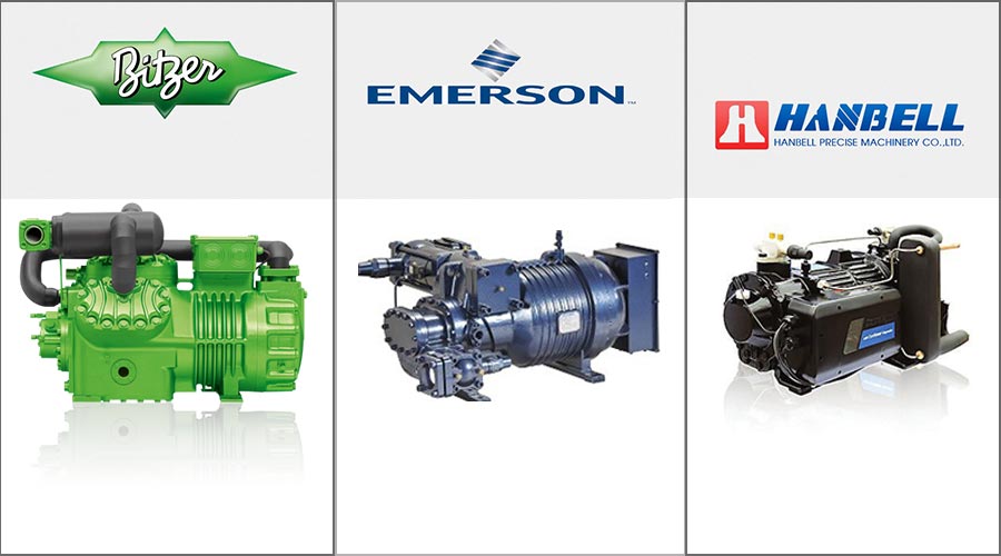 品牌制冷機(jī)組比澤爾、艾默生和漢鐘