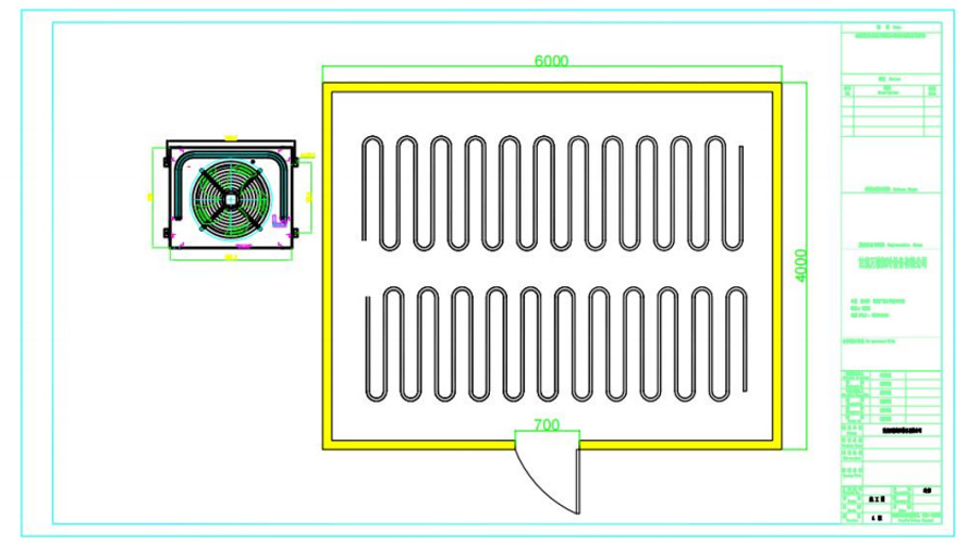 甘肅蘭州新區(qū)24平米百合冷庫設(shè)計(jì)平面圖